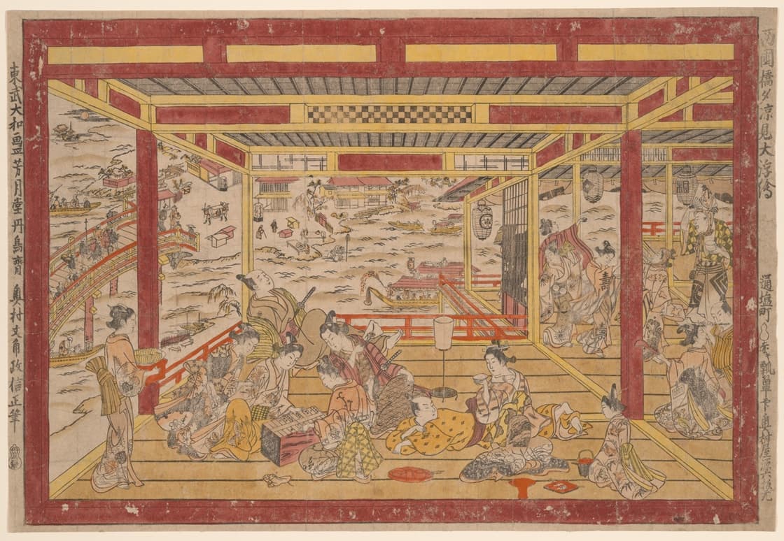 両国橋夕涼見大浮絵
