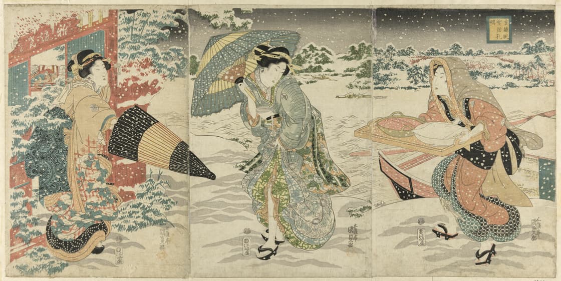 見立　玄徳風雪に孔明を訪ぬる