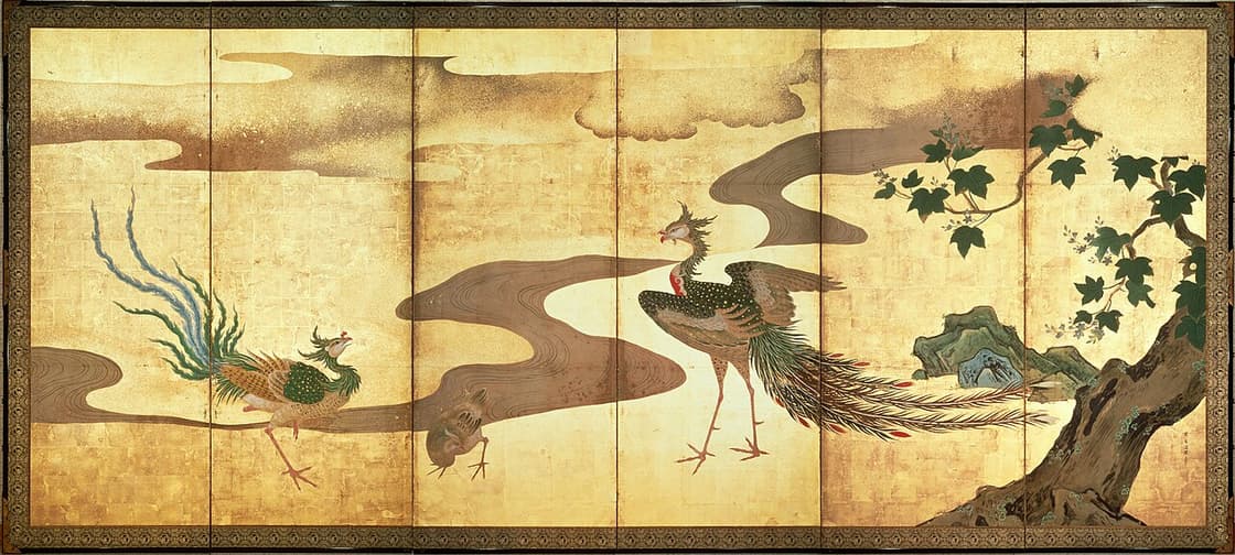 桐鳳凰図屏風