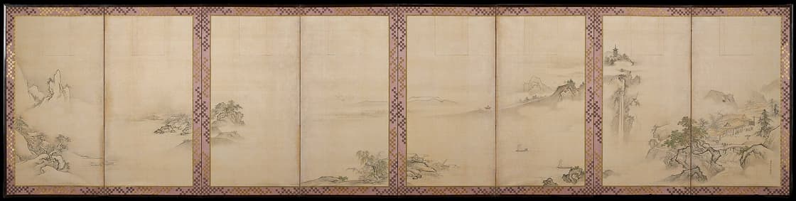 瀟湘八景図屏風