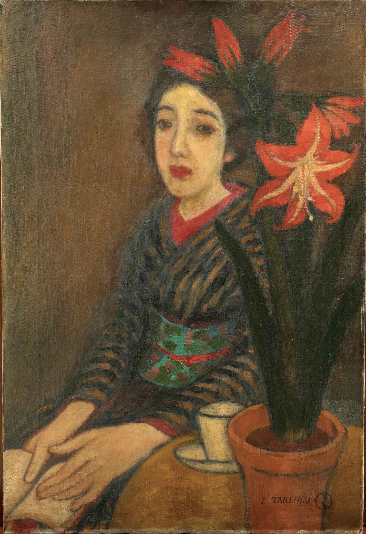 竹久夢二《アマリリス》（1919年頃、夢二郷土美術館）。出典：夢二郷土美術館「11/23 夢二生誕140年プレミアムツアー ―学芸員と巡る夢二のふるさとと幻の名画《アマリリス》ー」