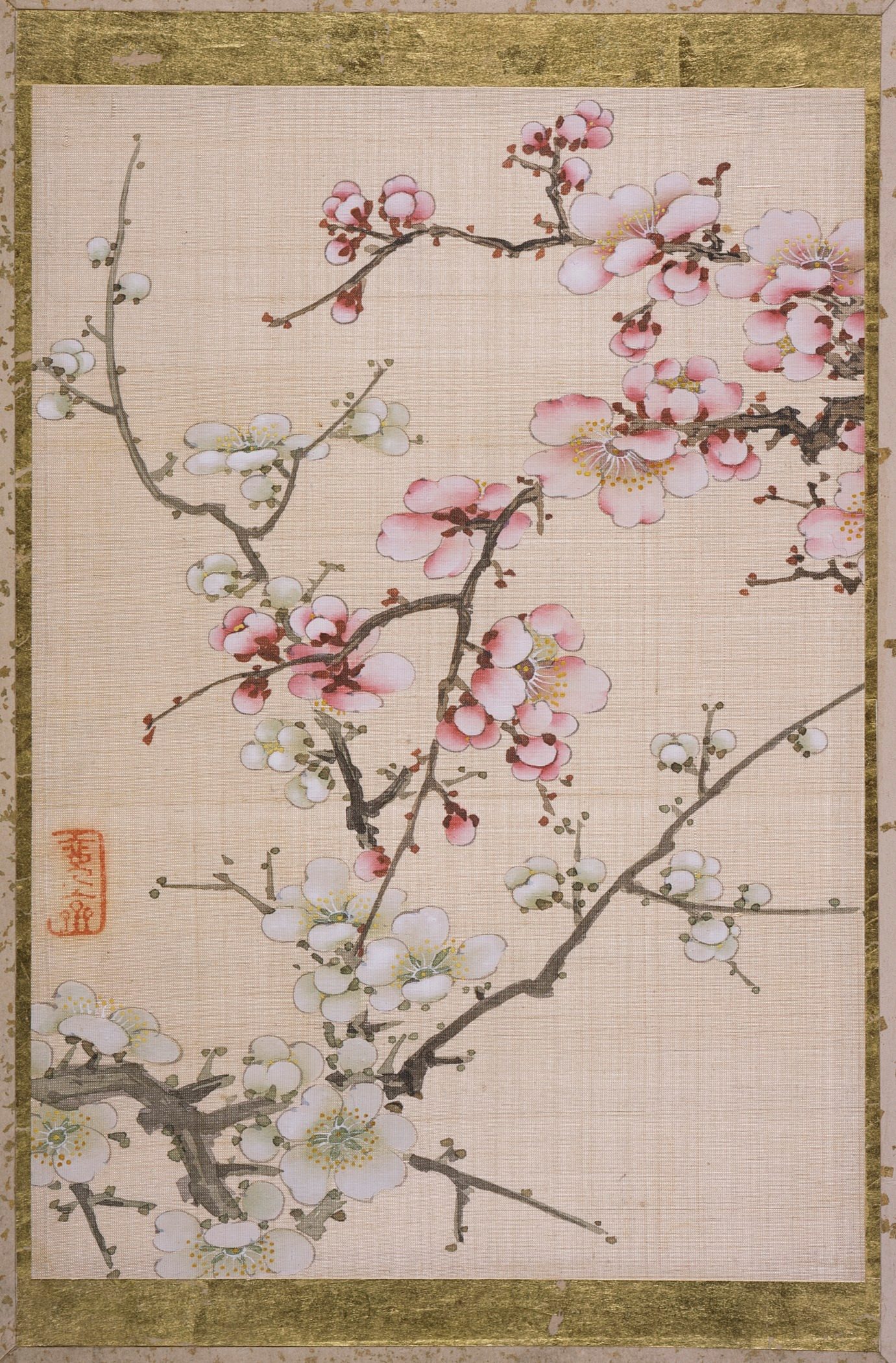 花鳥画帖 紅白梅 / 岡本秋暉 | Cugira