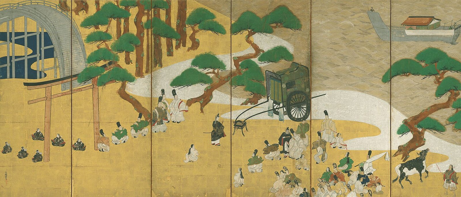 源氏物語関屋澪標図屏風(澪標図)