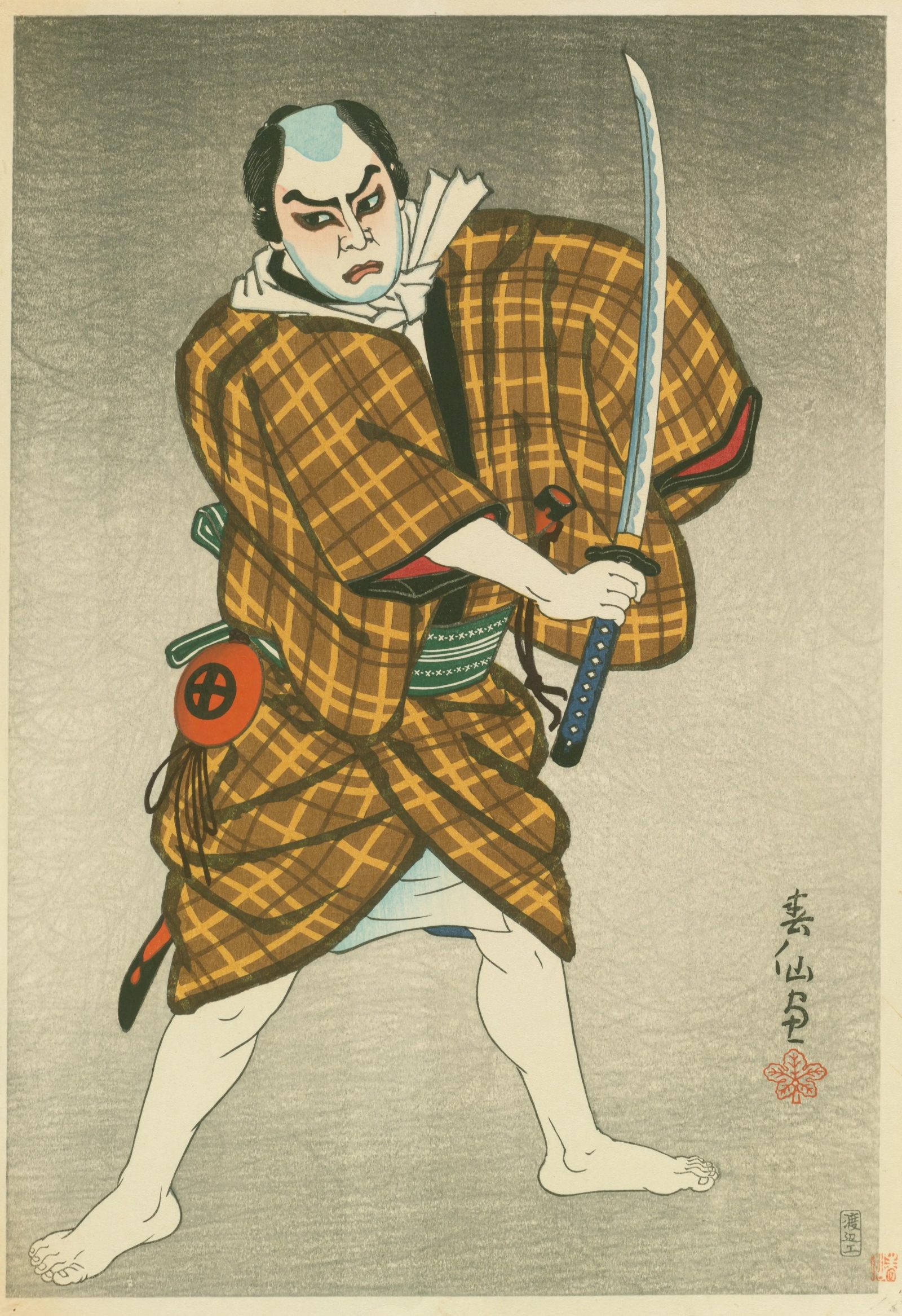 Onoe Kikugorō VI as Motoemon in "Tengajaya"