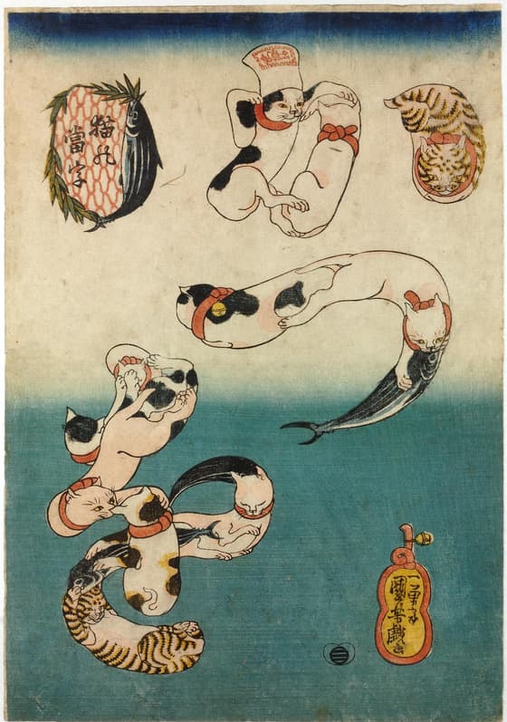 猫の当字　かつを