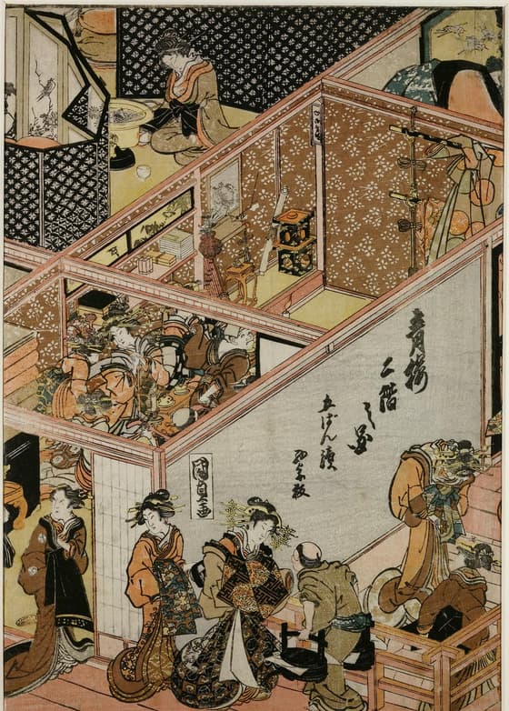 青楼二階之図