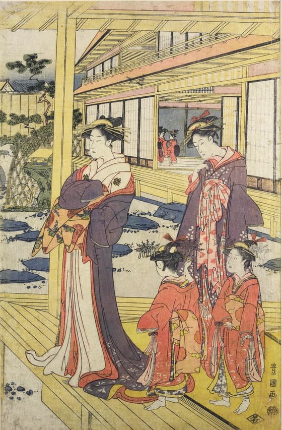 吉原丁子屋庭先の蹴鞠
