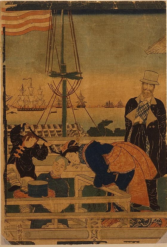 横浜異人商館之図
