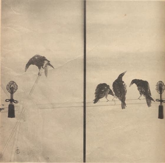 棲鳳画譜 群鴉（巻三）