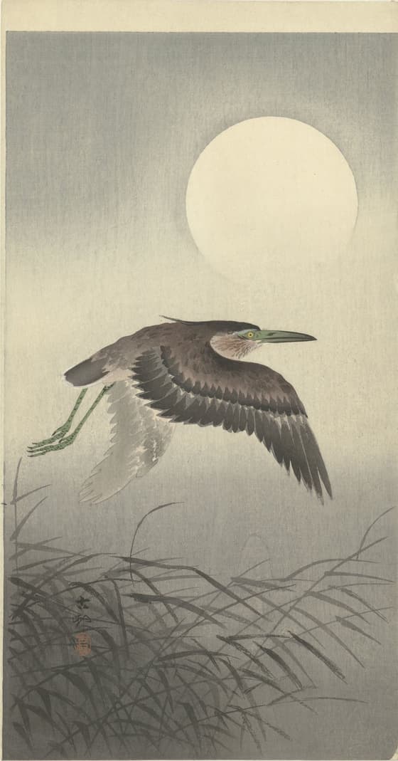 満月に鷺（大黒屋版）