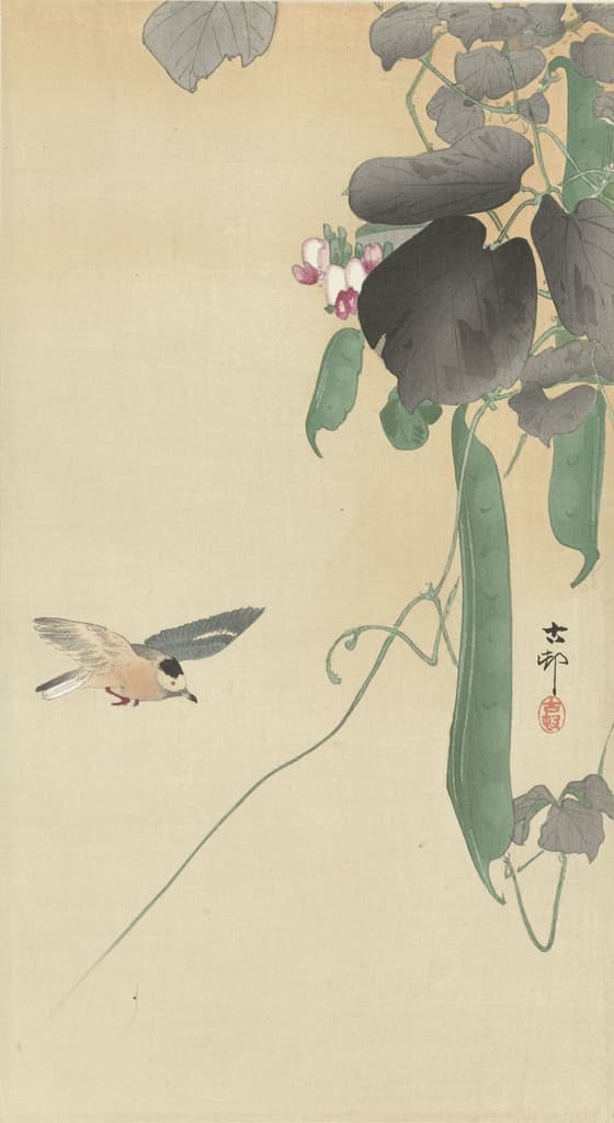 鉈豆に野鶲（大黒屋版）