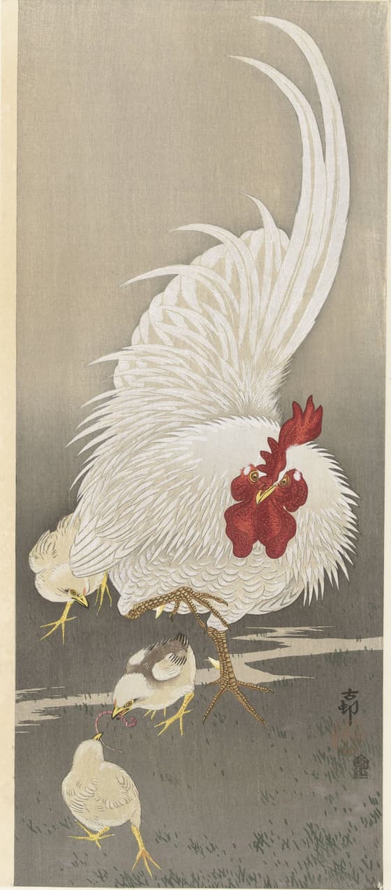 雄鶏と雛（滑稽堂版）