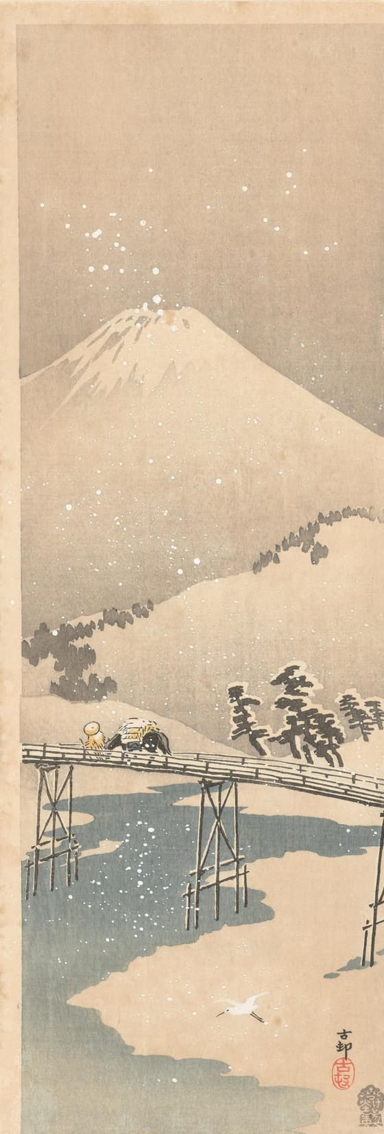 雪の富士(滑稽堂版)
