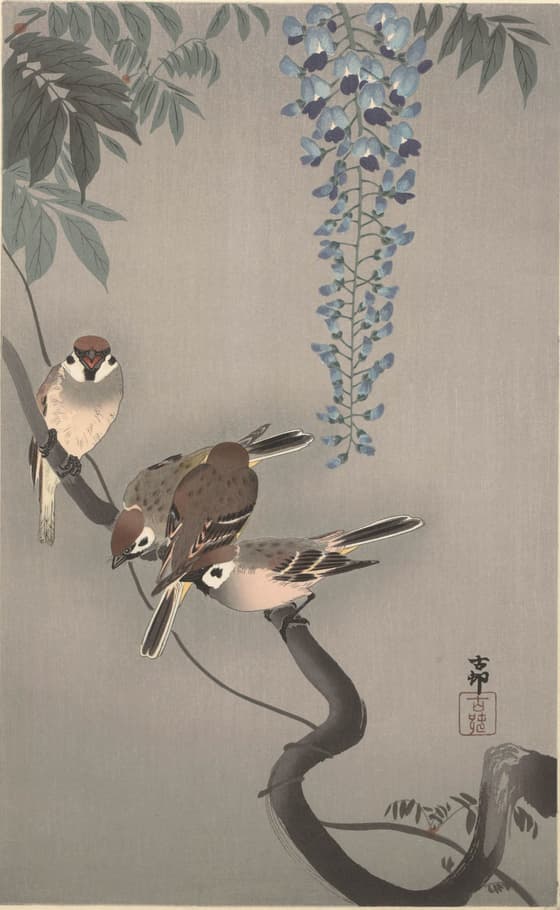 藤に雀（西宮版）