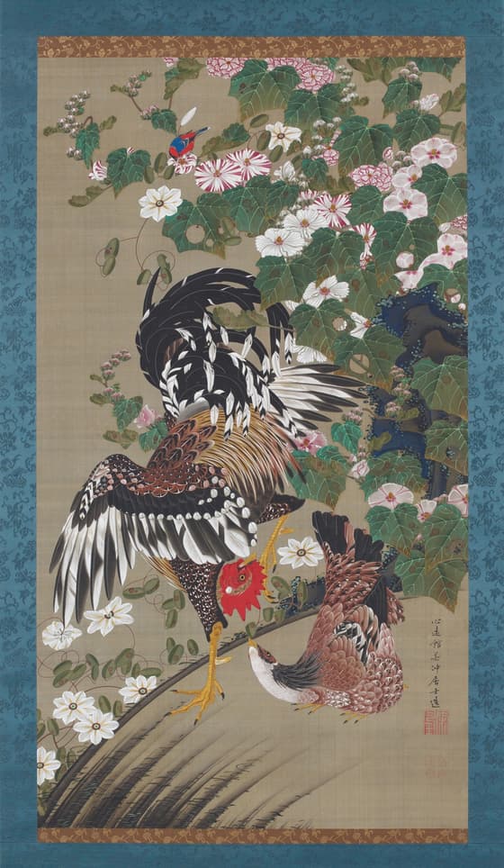 芙蓉双鶏図（動植綵絵）