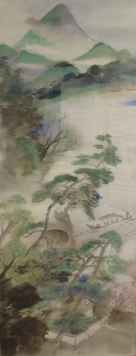大河渡舟図