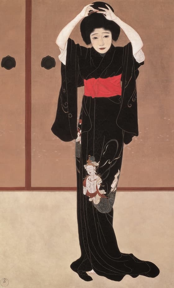 鏡の前