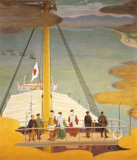 Emperor Reviewing Clan Warships(Meiji Memorial Picture Gallery