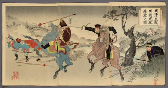 日清激戦　両将鳳凰城戦之図