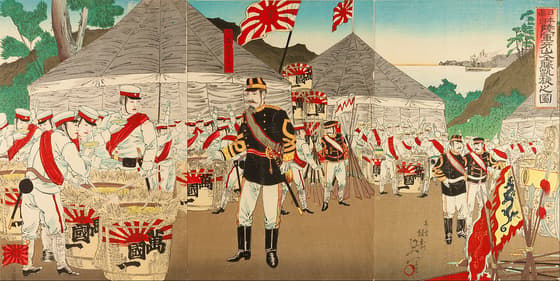日本帝国陸軍牙山全勝凱旋之図
