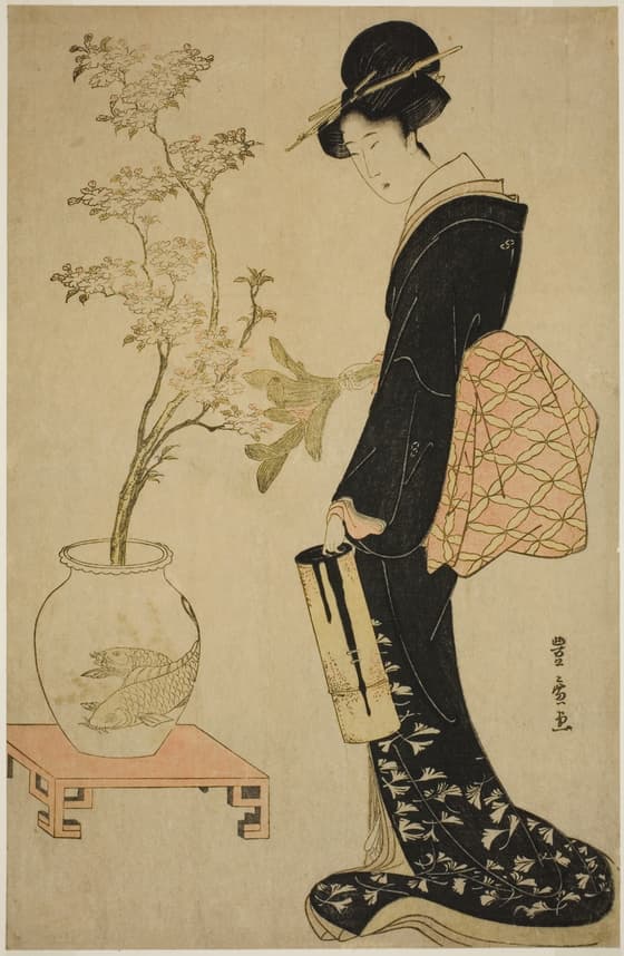 生花を見る