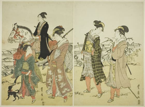 川辺の鷹狩