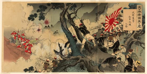 大日本帝国万々歳　成歓襲撃和軍大捷之図