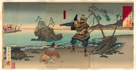 佐々木盛綱　漁夫に浅瀬を問ふ図