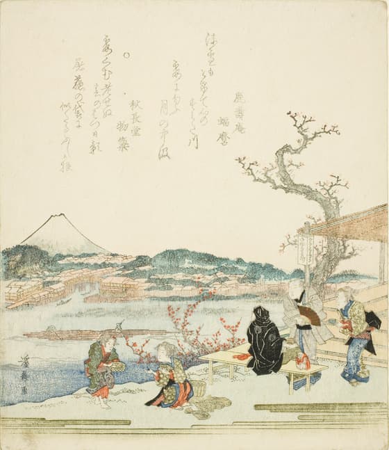 茶屋より見る富士