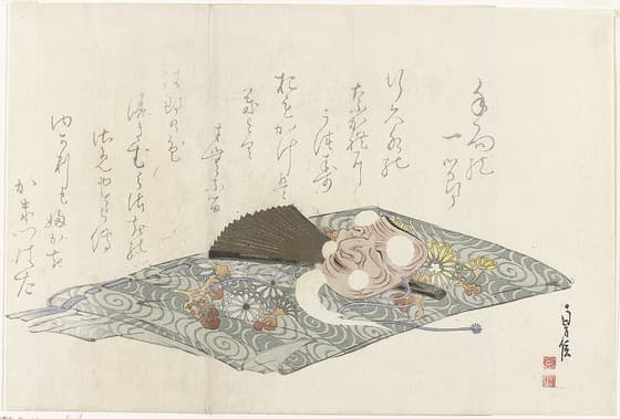 能面文様の裂