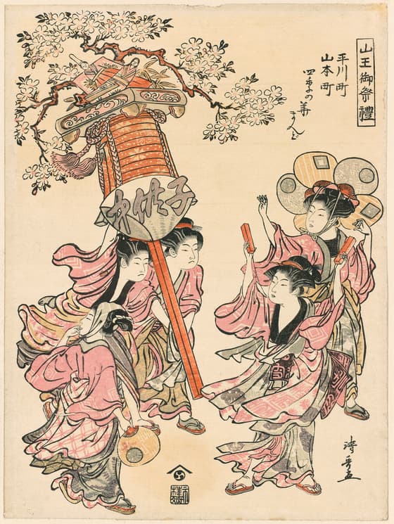 平川町山本町　四季の花の提灯