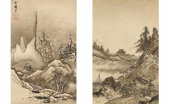 秋冬山水図（2）
