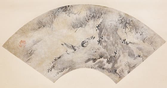 松に禽図