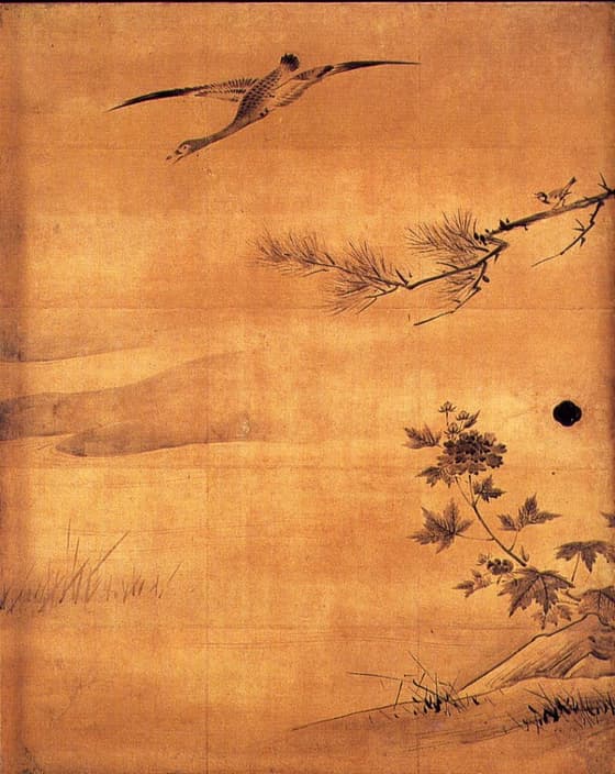 聚光院花鳥図（室中西面 飛雁）