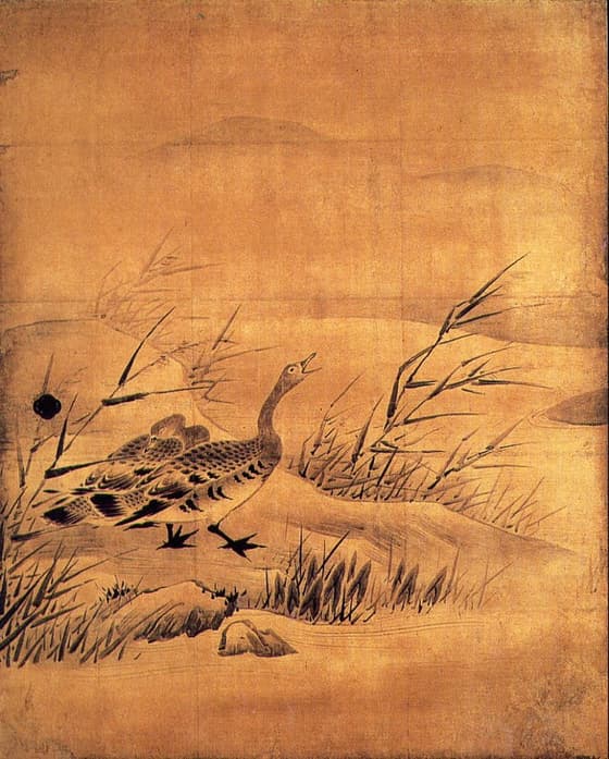 聚光院花鳥図（室中西面 蘆雁）