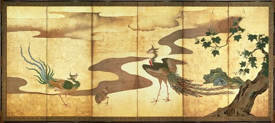 桐鳳凰図屏風