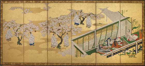 源氏物語図屏風（若菜上）