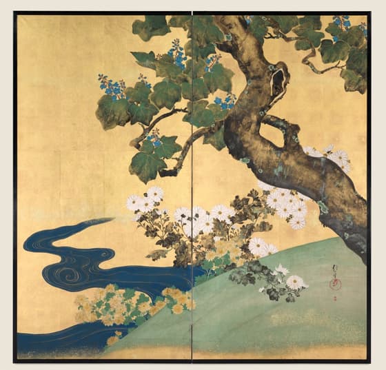 桐に菊図