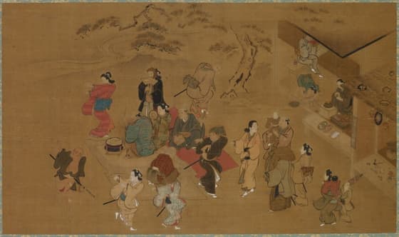 春の舞踊図（伝菱川師宣）