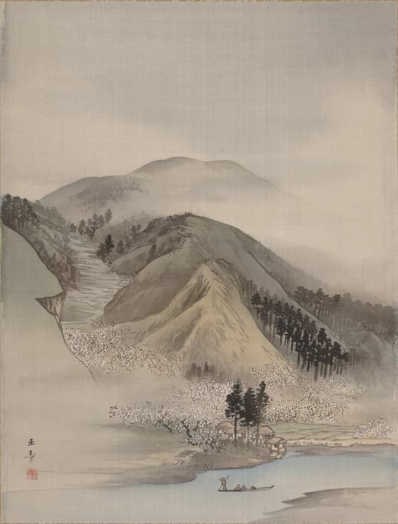 春景山水図