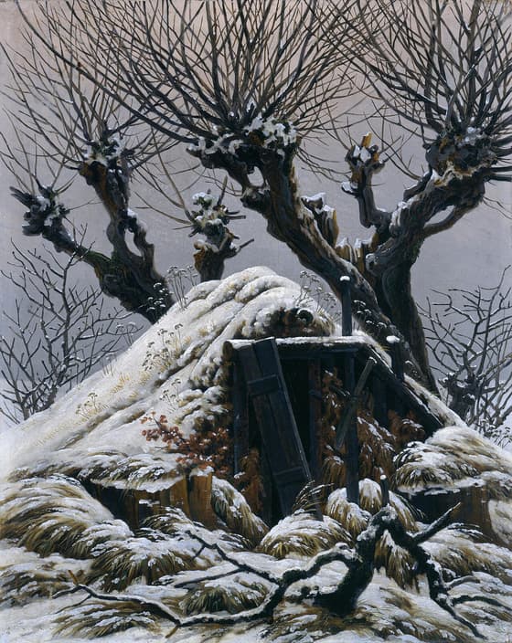 雪の中の小屋