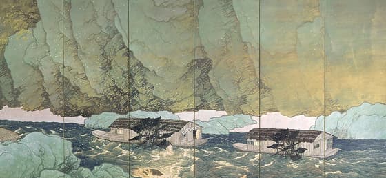行く春(右隻)