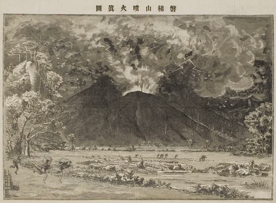 磐梯山噴火真図