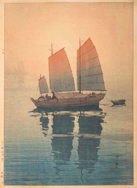 瀬戸内海集　帆船　朝
