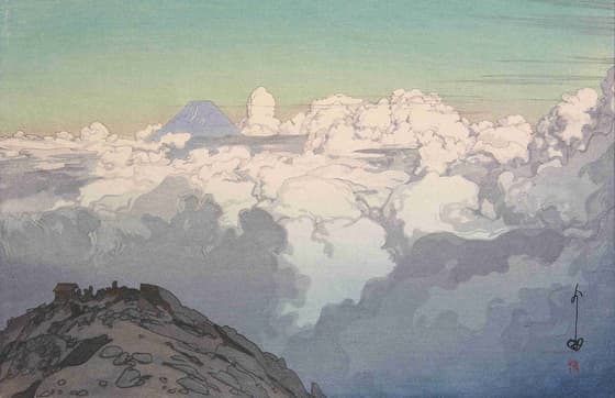 View from Komagatake (woodcut)