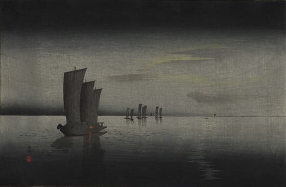夕暮れの舟