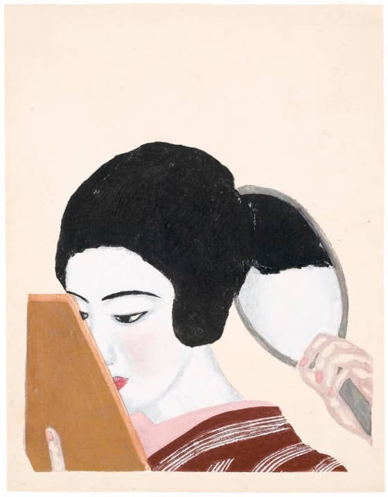 今代婦人八態の内 鏡