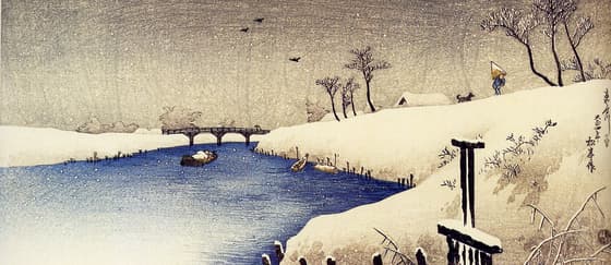 Takahashi Hiroshi: "Snow in Ayase river"