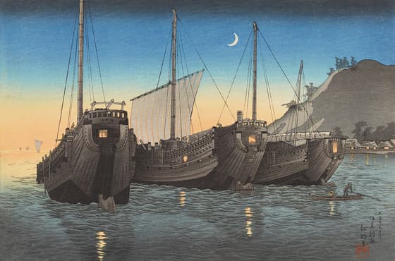"Junks in Inatori Bay, Izu" ("Izu Inatori")
