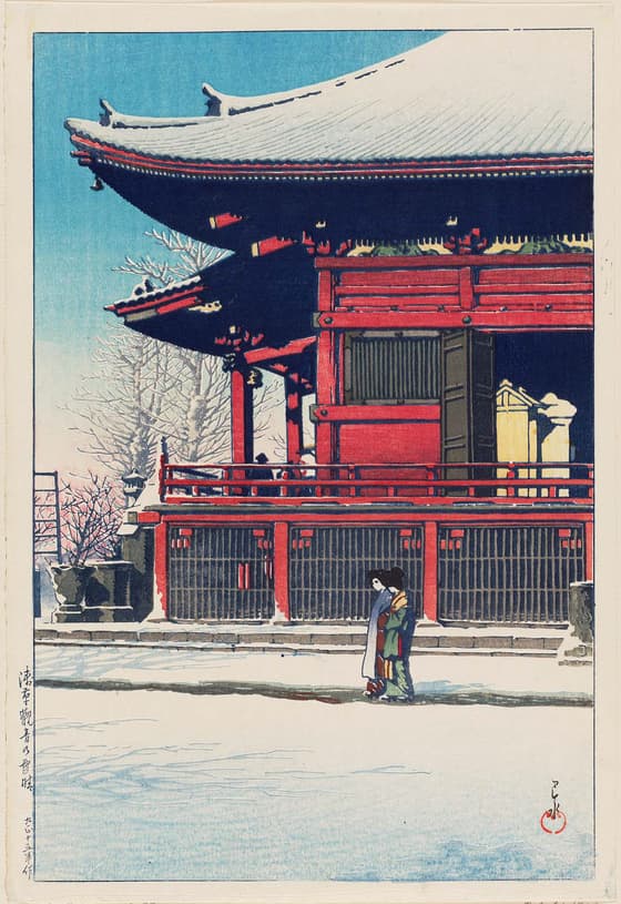 東京二十景 浅草観音の雪晴
